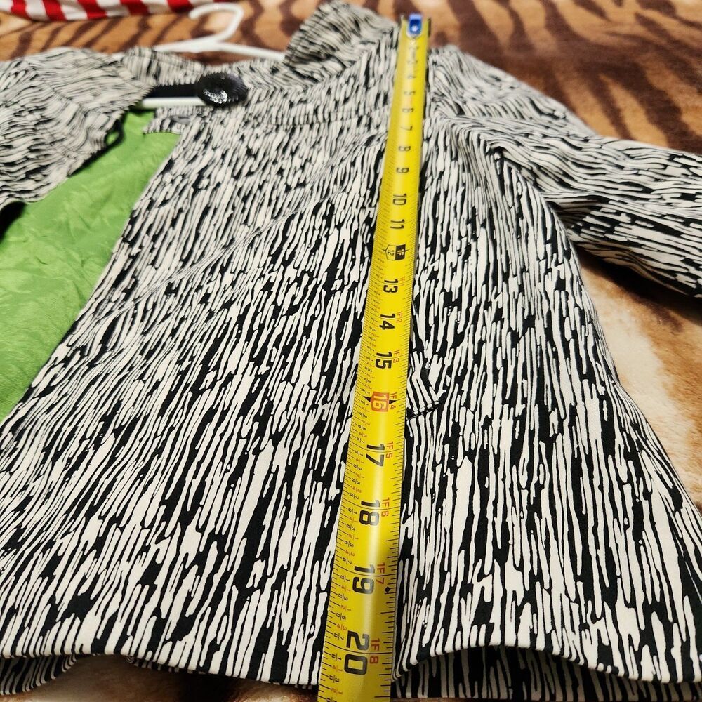 Anthrocite Blazer Size 10 White And Black Lined Green One Front Button. - Picture 3 of 12